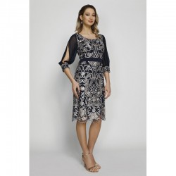 Φόρεμα τρουακάρ μανίκι με δαντέλα