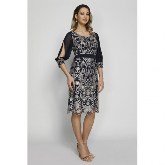 Φόρεμα τρουακάρ μανίκι με δαντέλα