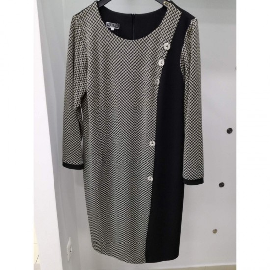 Φόρεμα μακρύ μανίκι με χρυσοκλωστή