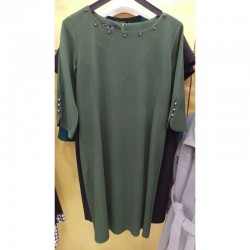 Φόρεμα πικέ-μονόχρωμο με πέρλες