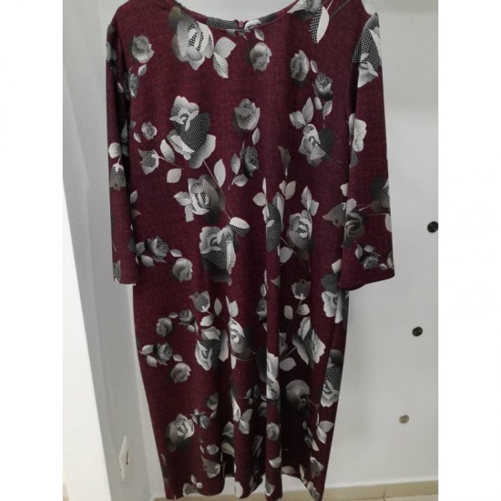 Φόρεμα κρεπ-ελαστικό με λουλούδια