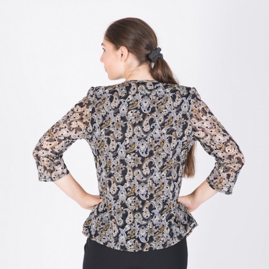 Μπλούζα ζορζέτα- λαχούρι