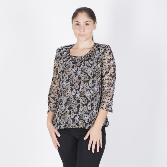 Μπλούζα ζορζέτα- λαχούρι