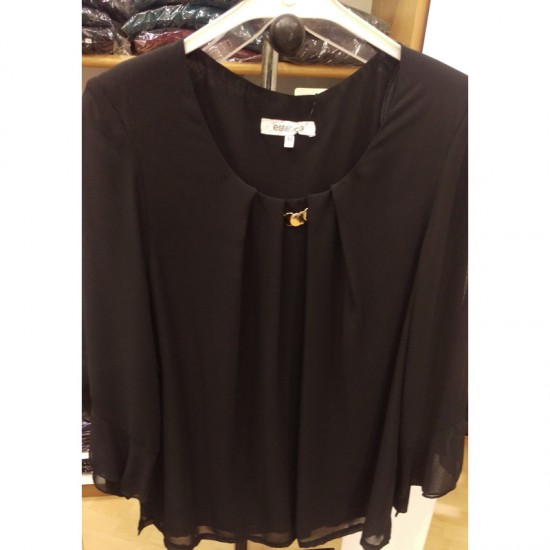 Μπλούζα ζορζέτα-διπλή με πιετάκια