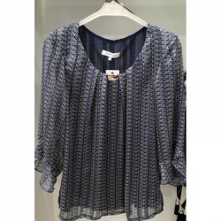 Μπλούζα chiffon-διπλή με πιετάκια