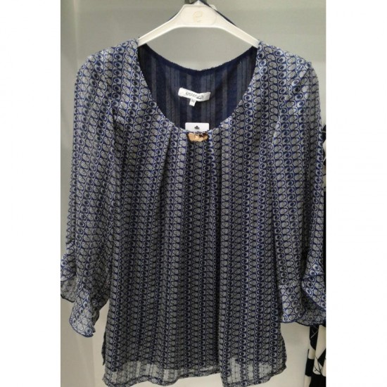 Μπλούζα chiffon-διπλή με πιετάκια