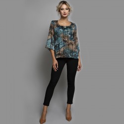 Μπλούζα chiffon-διπλή με πιετάκια