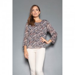 Μπλούζα chiffon-διπλή με μεταλάκια