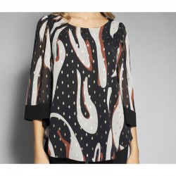 Μπλούζα ζορζέτα  με ζαπονέ μανίκι