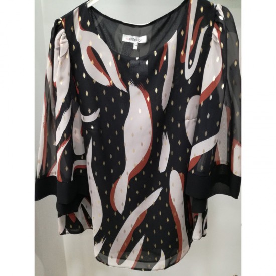 Μπλούζα ζορζέτα  με ζαπονέ μανίκι