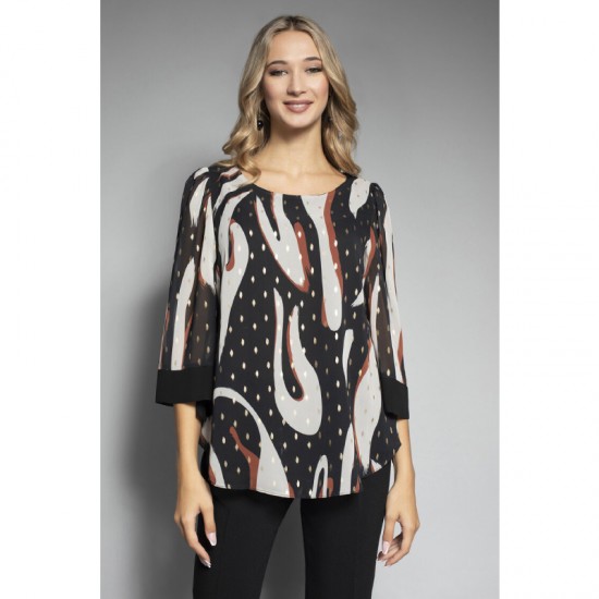 Μπλούζα ζορζέτα  με ζαπονέ μανίκι