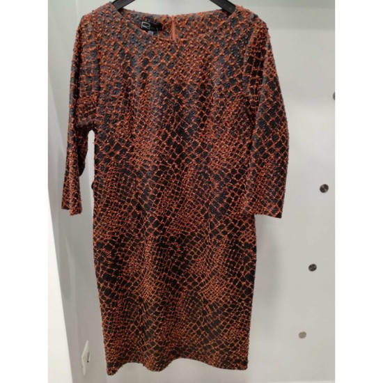 Φόρεμα Midi με εφέ δερματίνης