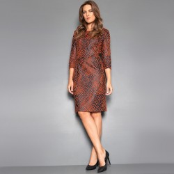 Φόρεμα Midi με εφέ δερματίνης